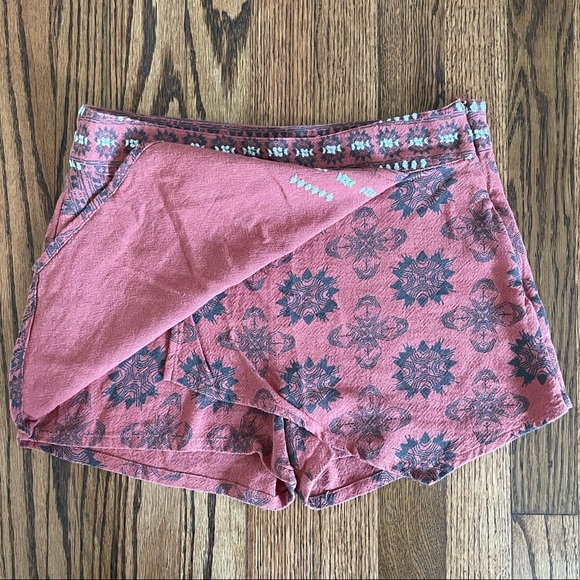 Free People Red Aztec Tribal Skort - Picture 2 of 4